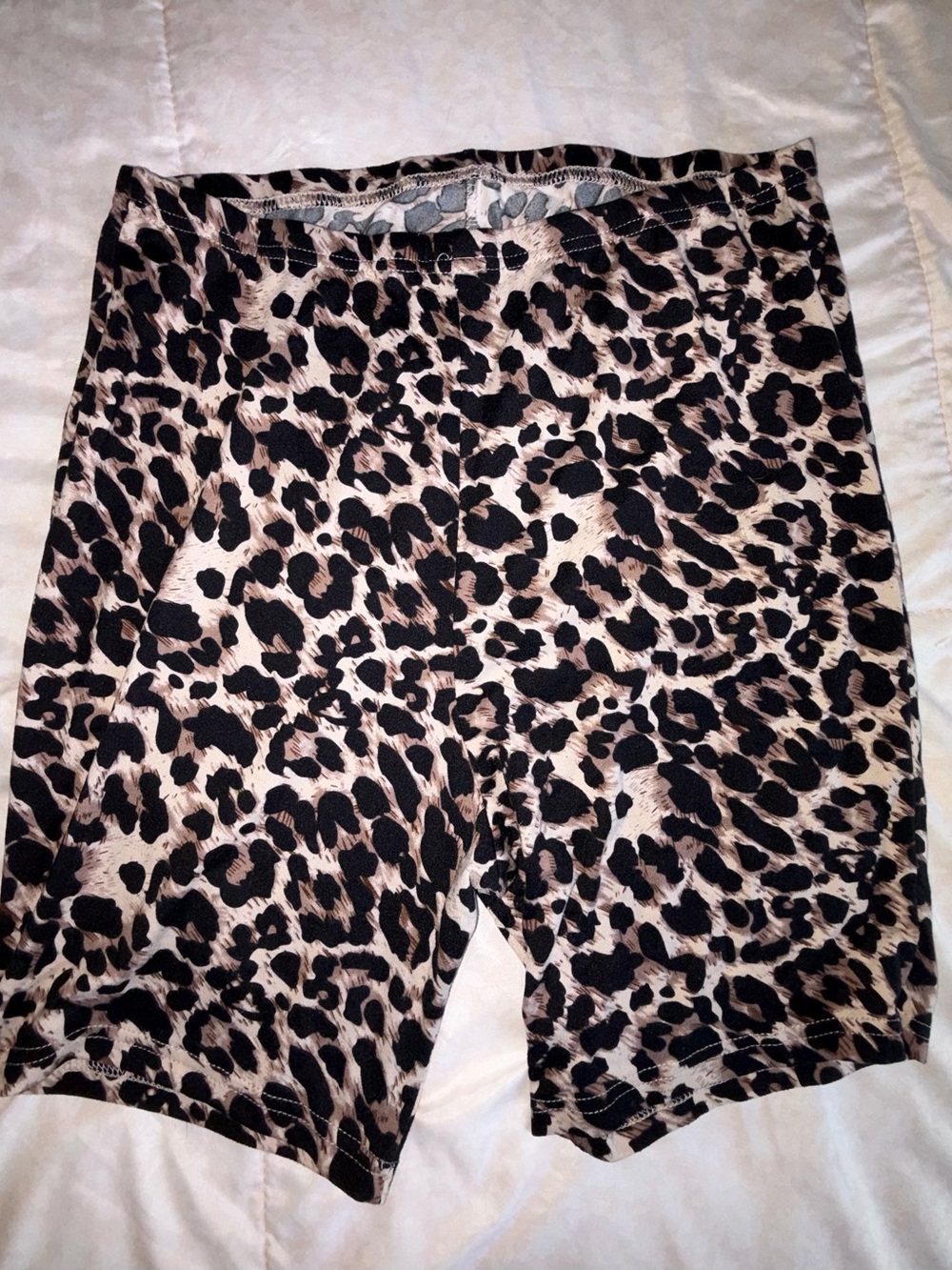 Leopard Print Women’s Stretch Bike Shorts - Black & Tan